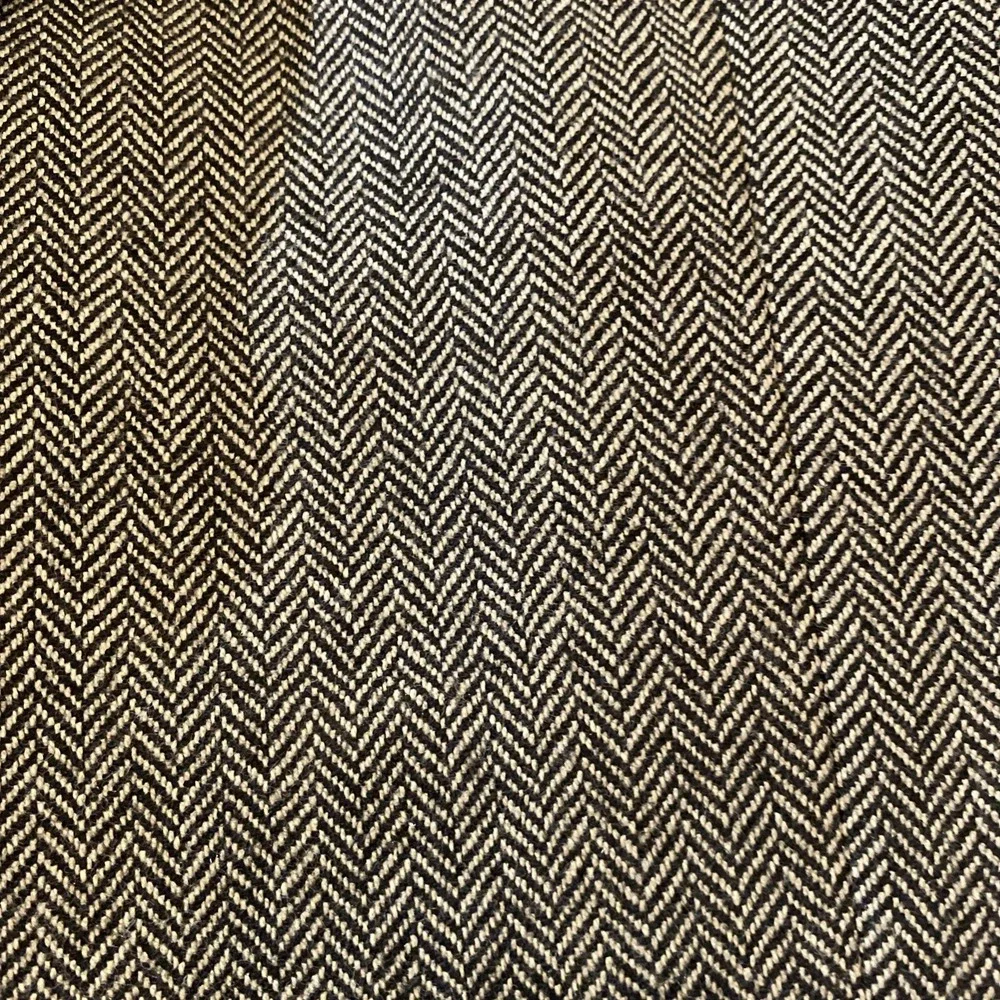 Chaps Blazer Men's 46R Beige Black Herringbone‎ Jacket Sport Coat 100% Wool